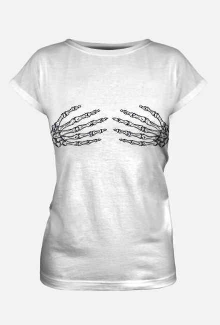 T-Shirt biały dłonie szkieletor