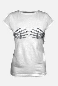 T-Shirt biały dłonie szkieletor