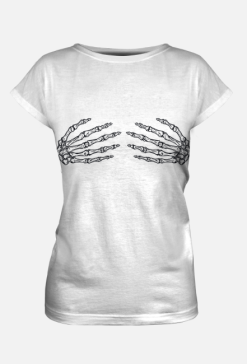 T-Shirt biały dłonie szkieletor