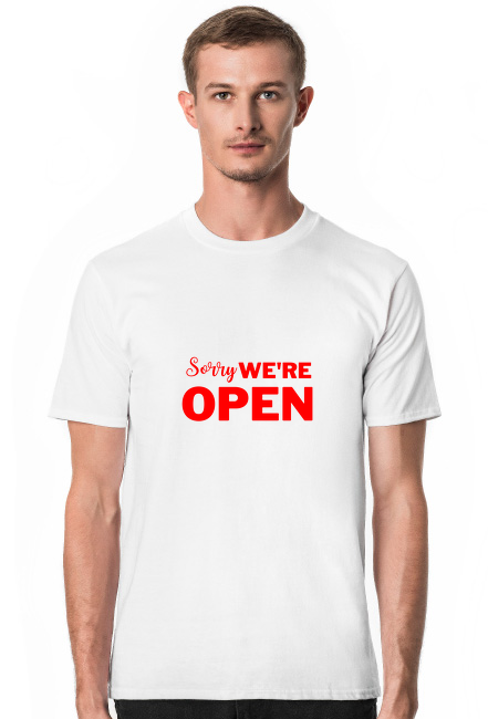 Koszulka męska - Sorry, we're open (Protest Przedsiębiorców)