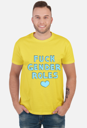 fuck gender roles shirt: blue