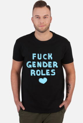 fuck gender roles shirt: blue