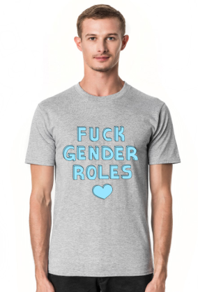 fuck gender roles shirt: blue