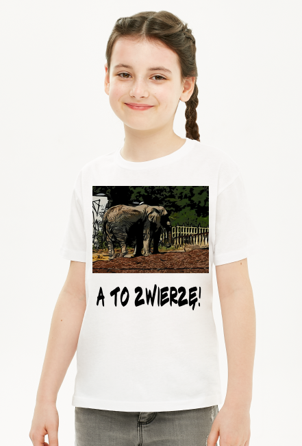 T-shirt dziewczęcy z nadrukiem "A to zwierzę!"