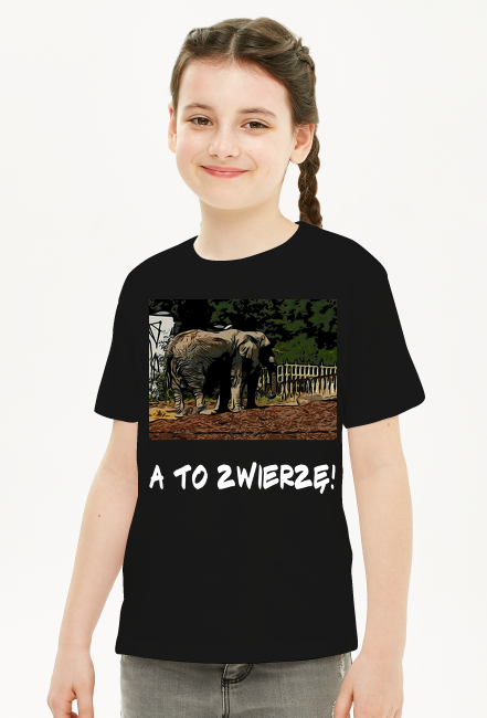 T-shirt dziewczęcy z nadrukiem: "A to zwierzę!"