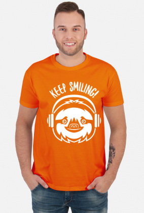 KEEP SMILING! Uśmiechnij się! T-shirt męski, koszulka, leniwiec