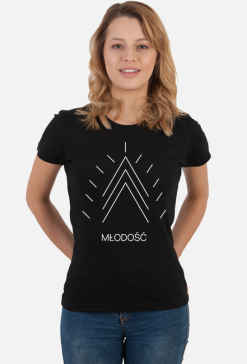 Czarny T-shirt damski: Młodość