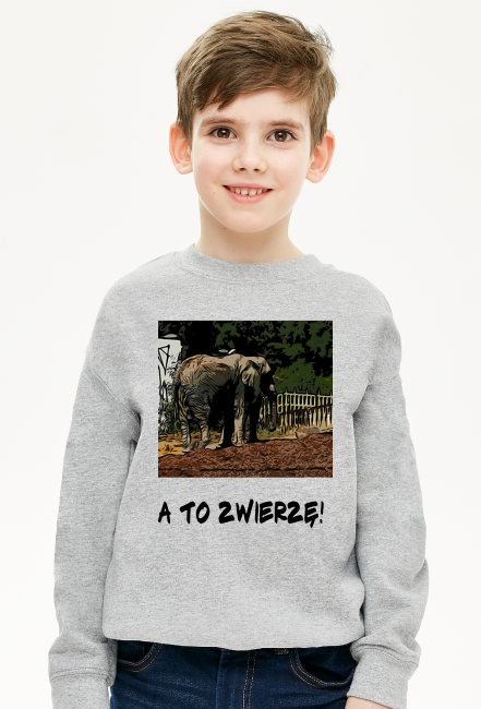 Bluza chłopięca z nadrukiem słonia i napisem "A to zwierzę!"
