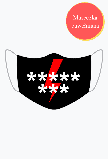 Maseczka Bawełniana - ***** *** - Czarna