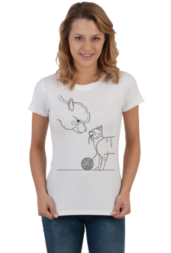 Alpaka i kot - t-shirt damski