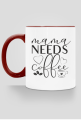 Mama needs coffee - mama potrzebuje kawy - kubek z kolorowym uchem dla mamy