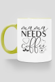 Mama needs coffee - mama potrzebuje kawy - kubek z kolorowym uchem dla mamy