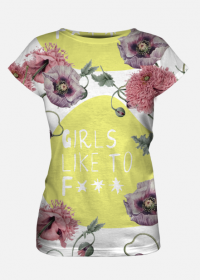Bluzka w kwiatki Girls like to F***