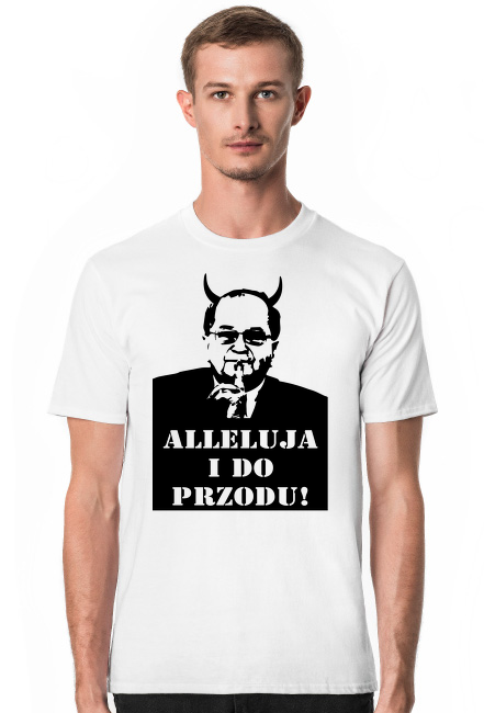 Koszulka męska - Padre "Alleluja i do przodu" - biała