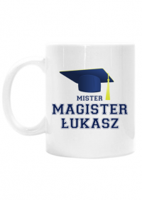Personalizowany kubek Mister Magister z imieniem Łukasz