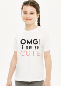 Dziecięca koszulka damska (biała) - Omg! i am so cute