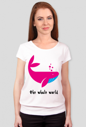 Koszulka Damska ze Ściągaczem *The whale world