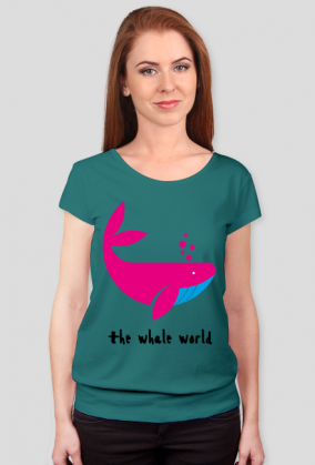 Koszulka Damska ze Ściągaczem *The whale world