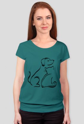 Koszulka Damska ze Ściągaczem *Jak Pies z Kotem