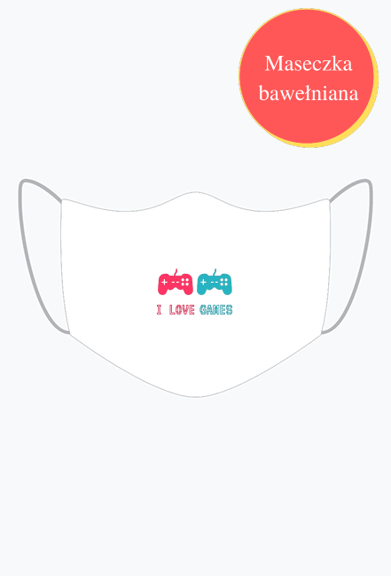 Maseczka Bawełniana "I LOVE GAMES'