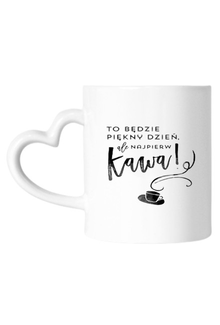 Kubek z uchem w kształcie serca