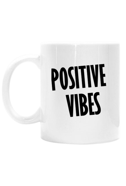 Biały kubek porcelanowy "Positive Vibes"