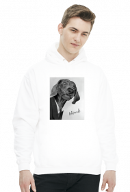 Weimali - Wyżeł Weimarski - bluza męska z kapturem z psem