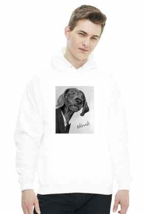 Weimali - Wyżeł Weimarski - bluza męska z kapturem z psem