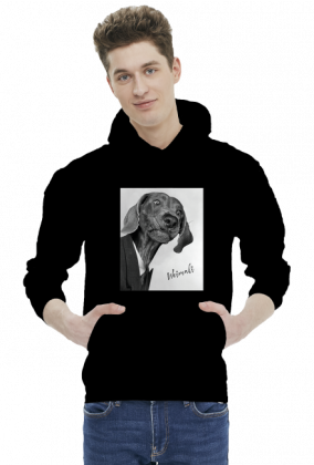 Weimali - Wyżeł Weimarski - bluza męska z kapturem z psem