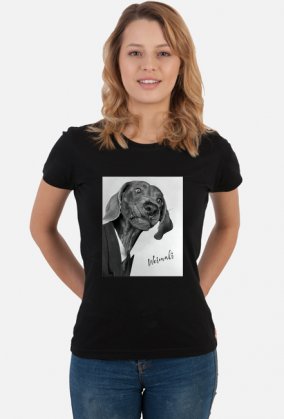 Weimali - Wyżeł Weimarski - koszulka damska z psem
