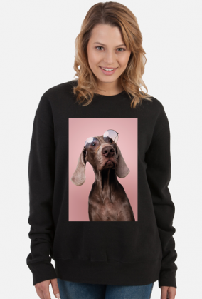 PINK - Wyżeł Weimarski - bluza damska z psem