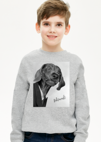Weimali - Wyżeł Weimarski - bluza dziecięca z psem