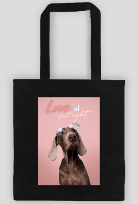 PINK - Wyżeł Weimarski - torba bawełniana z psem