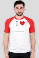 Koszulka I LOVE ...  (biało-czerwona)