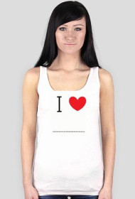 Podkoszulek I LOVE ...  (biały)