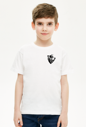 T-Shirt KIDS "DARK-SHIELD" biały