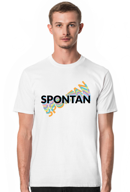 Spontan - męska koszulka z napisem SPONTAN