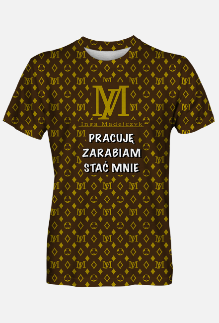 Koszulka męska Pracuje Zarabiam Stać mnie