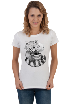 Panda czerwona z kubkiem
