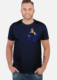 T-shirt męski granatowa pocket Wolverine kieszonka.