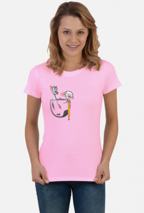 Koszulka damska Pinky i Brain pocket kieszonka