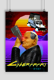 Plakat - Cyberpapaj 2137 (święcony w Częstochowie)
