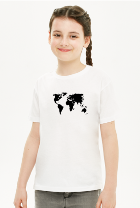 Mapa Świata Koszulka Dziewczęca