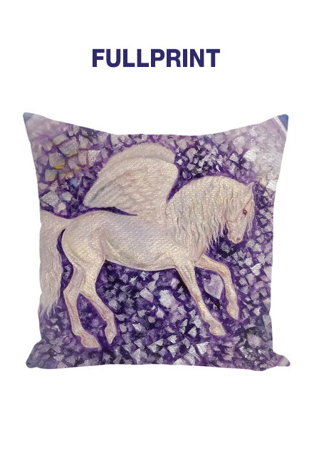 PODUSZKAFULLPRINT Z KONIEM PEGAZEM - "SPIRIT OF HORSE - AMETHYST PEGASUS JAMINI ©DH