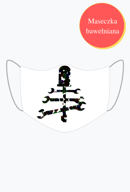 Maseczka Szkielet mechanika moro
