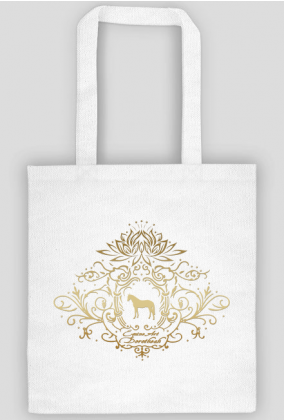 EKO TORBA Z KONIEM - Emblem with a Oldenburger Stallion Horse and a Lotus ©DH