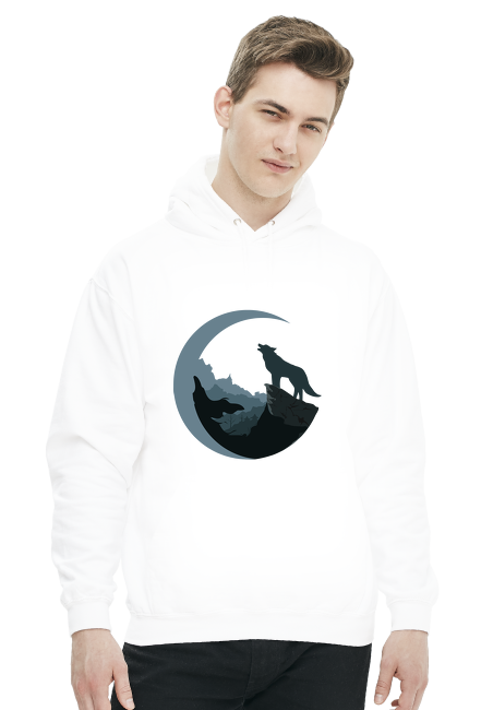 Bluza z kapturem męska wilk