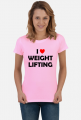 Koszulka damska I love weightlifting kolor