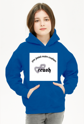Bluza dziecięca unisex z kapturem, kieszenią i napisem "pov: jesteś moim crushem"