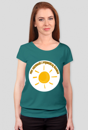 Koszulka Damska ze ściągaczem oraz napisem "pov: wszedłeś z prędkością światła"